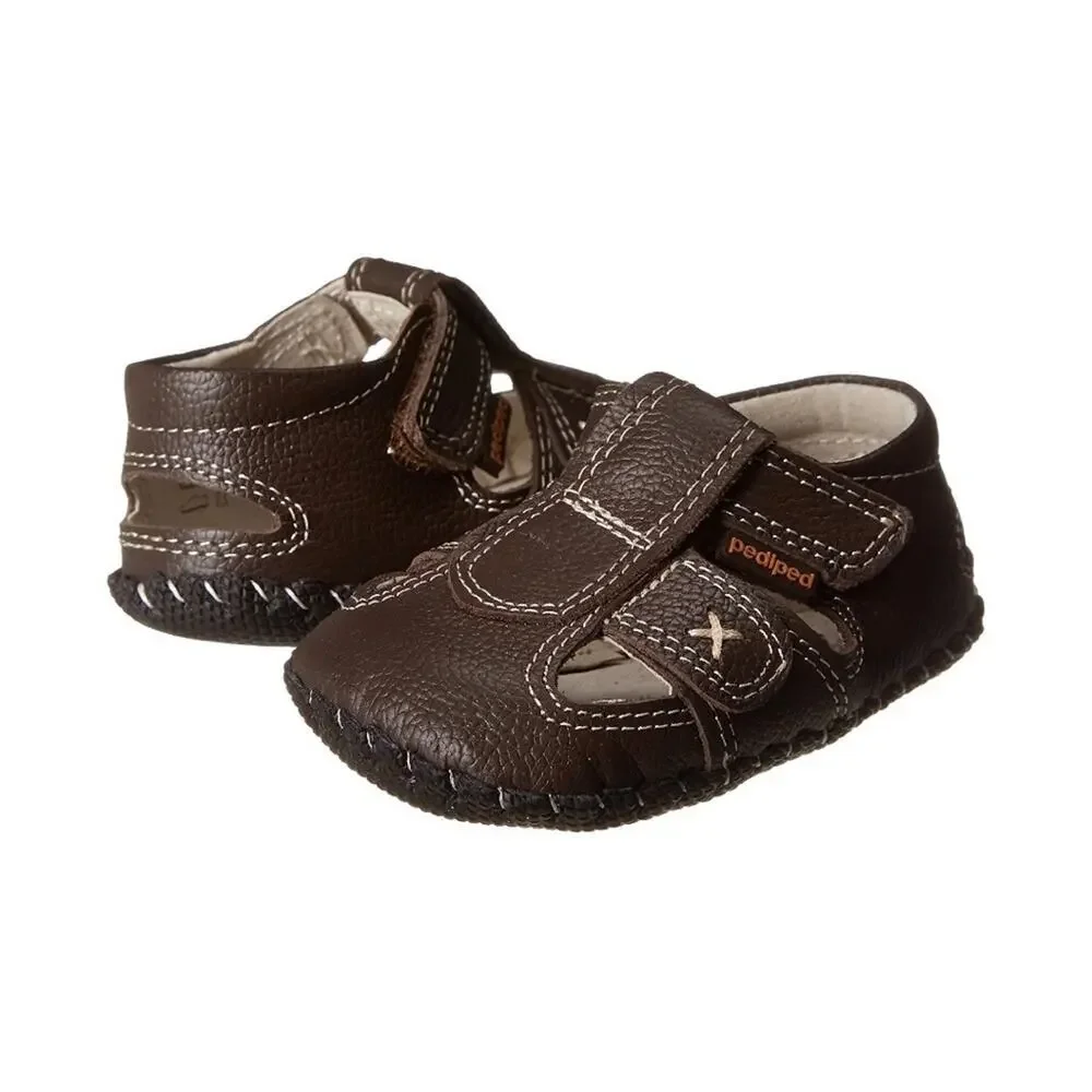 Pediped Originals Martian Sandals In Chocolate Brown Size 0 - 6 Months
